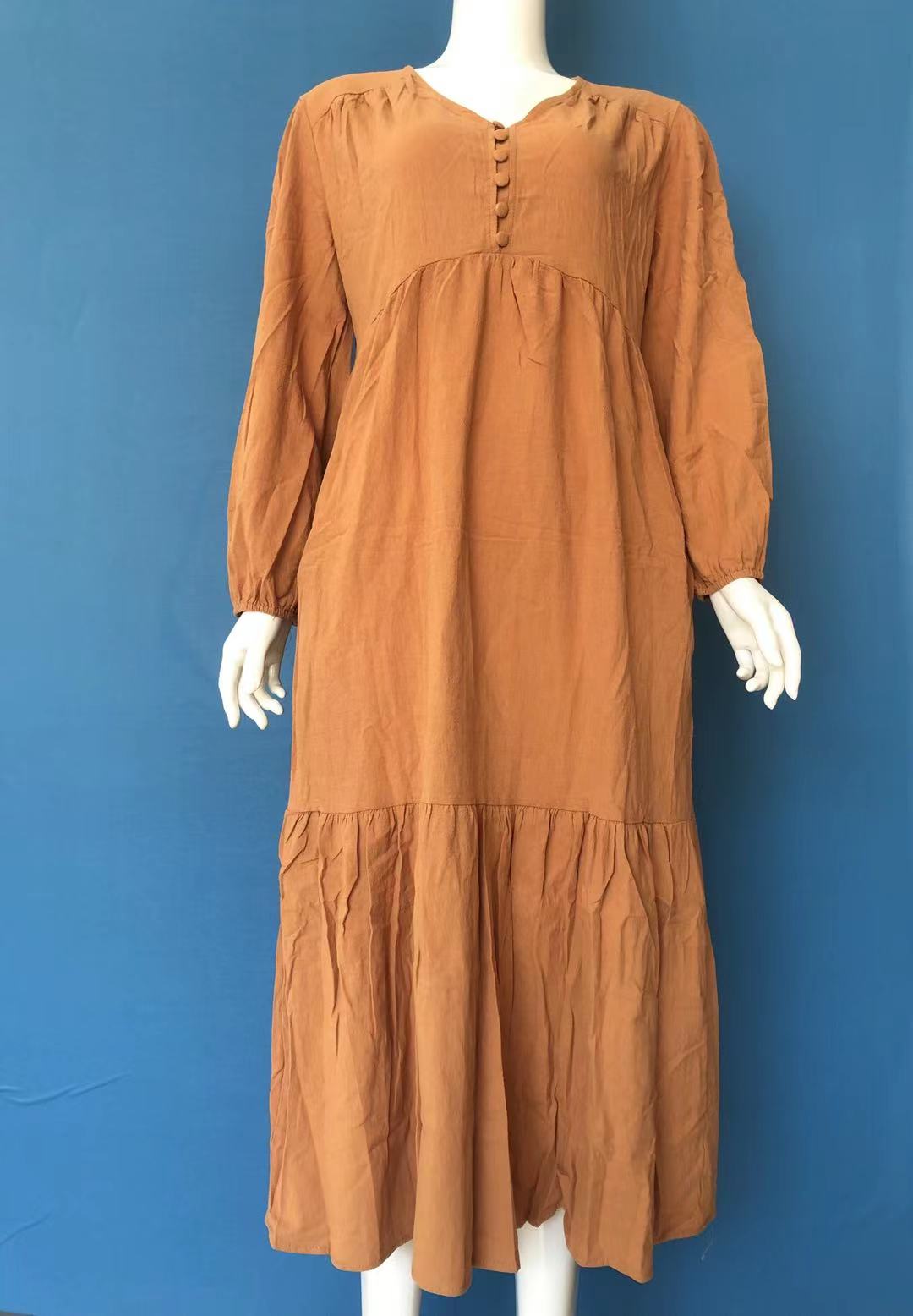Cotton Linen Dress – Breathable Solid Color Collection-HighTouch