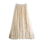 Women's Embroidered Lace Umbrella Long Skirt-HighTouch
