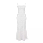 Women's Solid Color Sleeveless Sling Square Collar Backless Dress-HighTouch