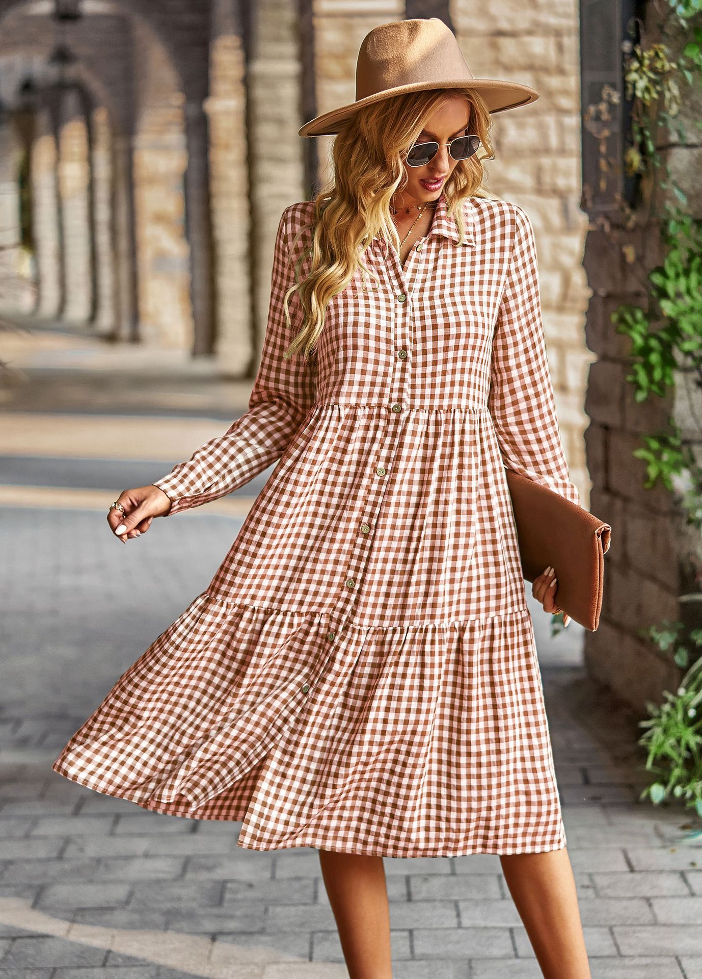 Women’s Elegant High Waist Flounced Dress – Stylish Office Look-HighTouch