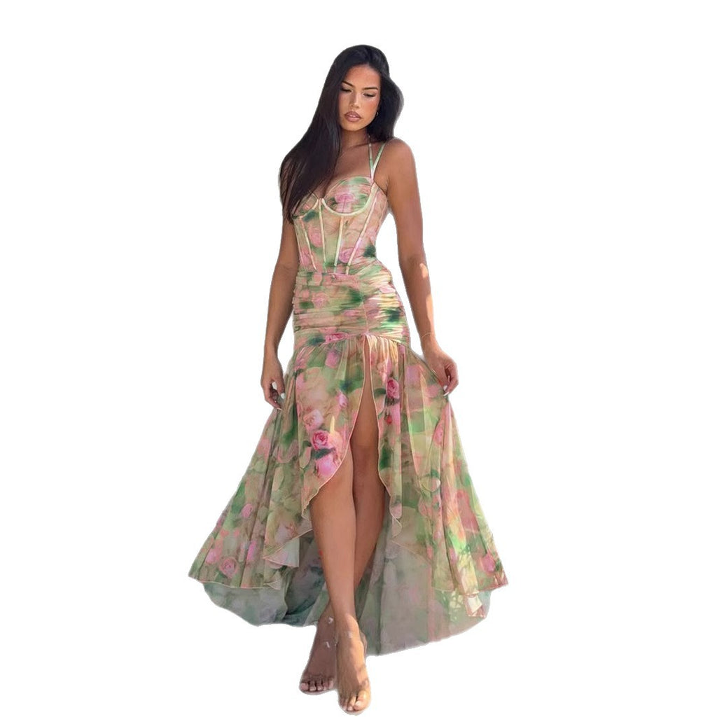Waist Slimming Sling Irregular Dress-HighTouch