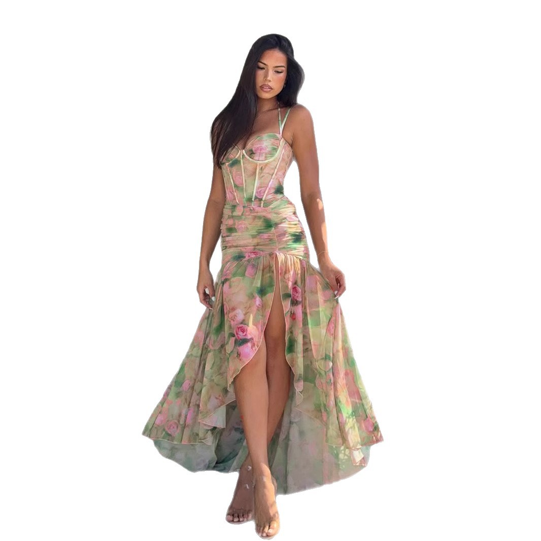 Waist Slimming Sling Irregular Dress-HighTouch