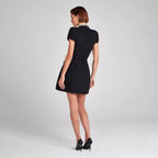 Slim Fit Slimming Round Neck Beaded Classic Style Dress-HighTouch