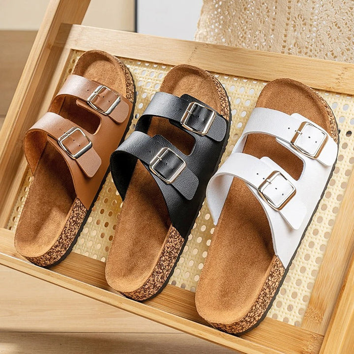 Men's Comfort Leather Slide Sandals | Non-Slip Open Toe Summer Shoes