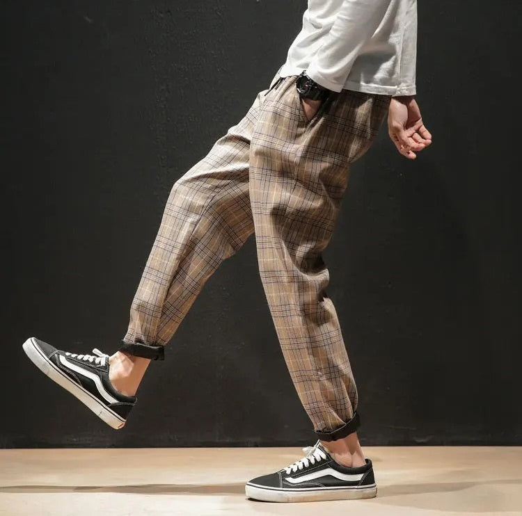 Men's Plaid Comfort Pants for Smart Casual Style