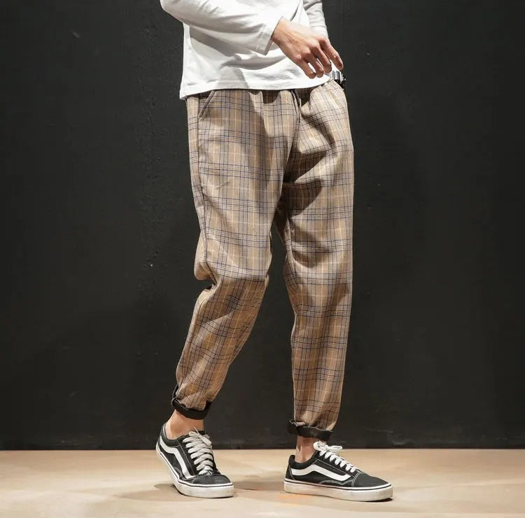 Men's Plaid Comfort Pants for Smart Casual Style