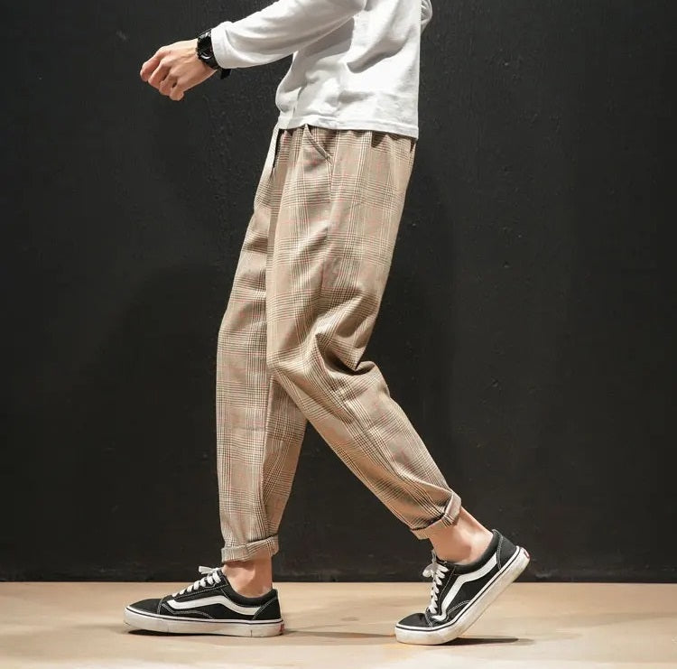 Men's Plaid Comfort Pants for Smart Casual Style