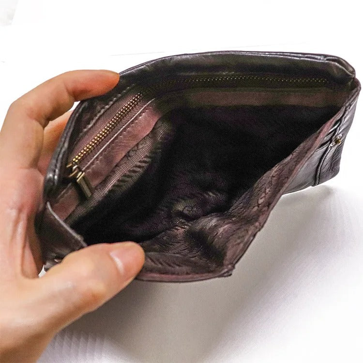 Men's Vintage Leather Wallet | Rugged Slim Bifold