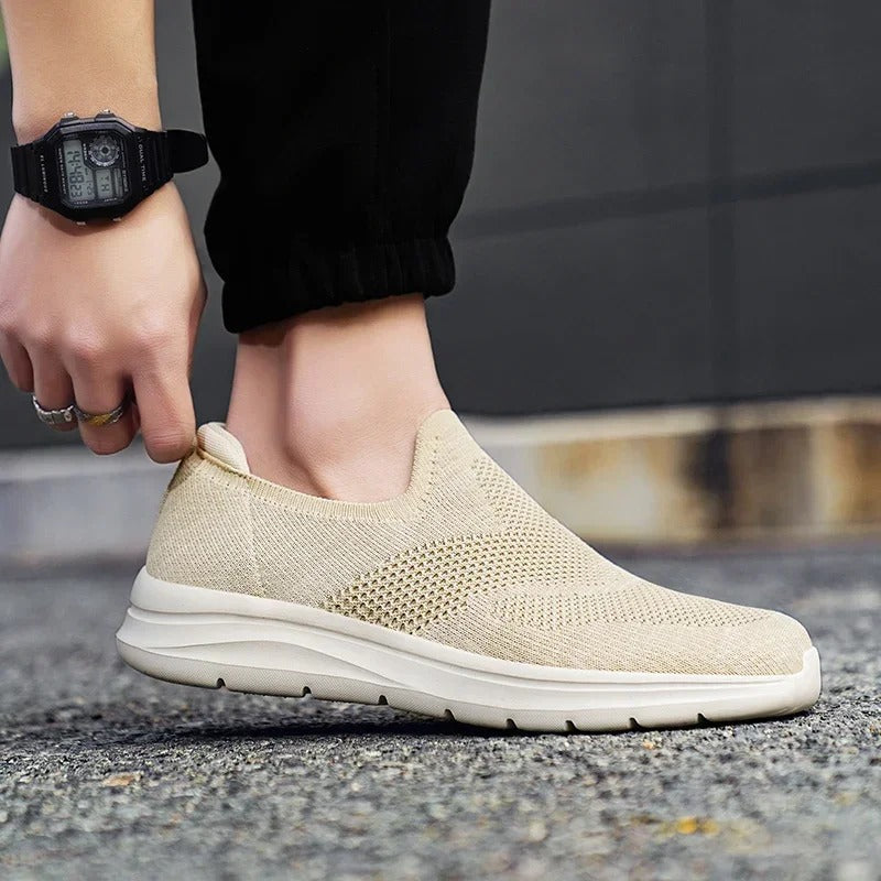 Men's Knit Slip-On Walking Shoes | Lightweight Breathable Sneakers