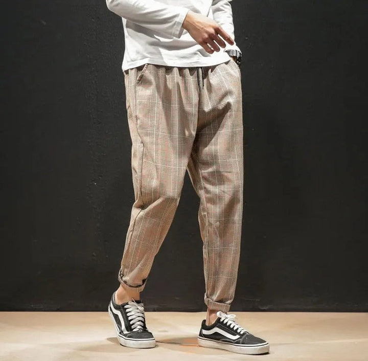 Men's Plaid Comfort Pants for Smart Casual Style