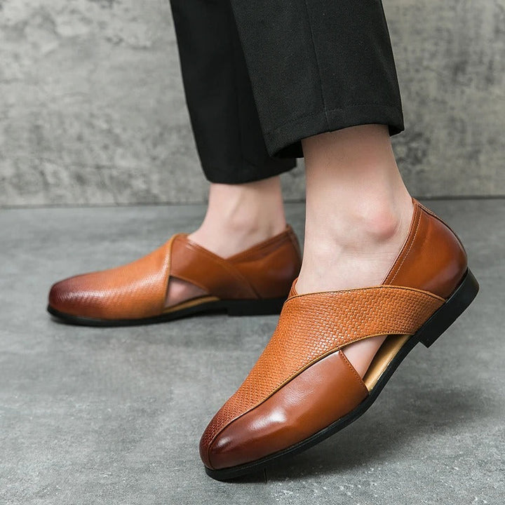 Men’s Classic Leather Penny Loafers | Slip-On Business Dress Shoes