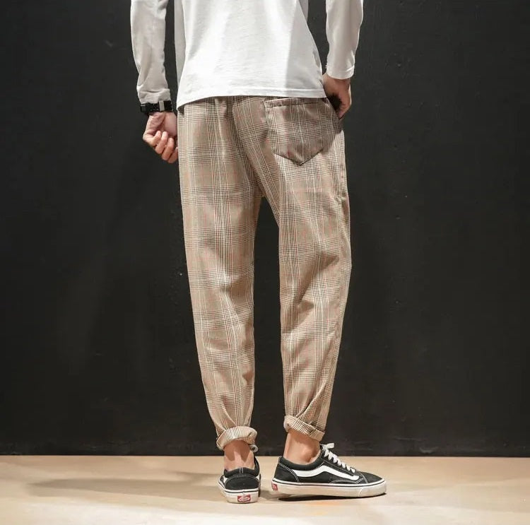 Men's Plaid Comfort Pants for Smart Casual Style