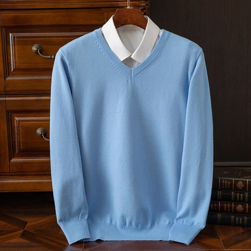Men's Cashmere V-Neck Sweater – Soft & Warm