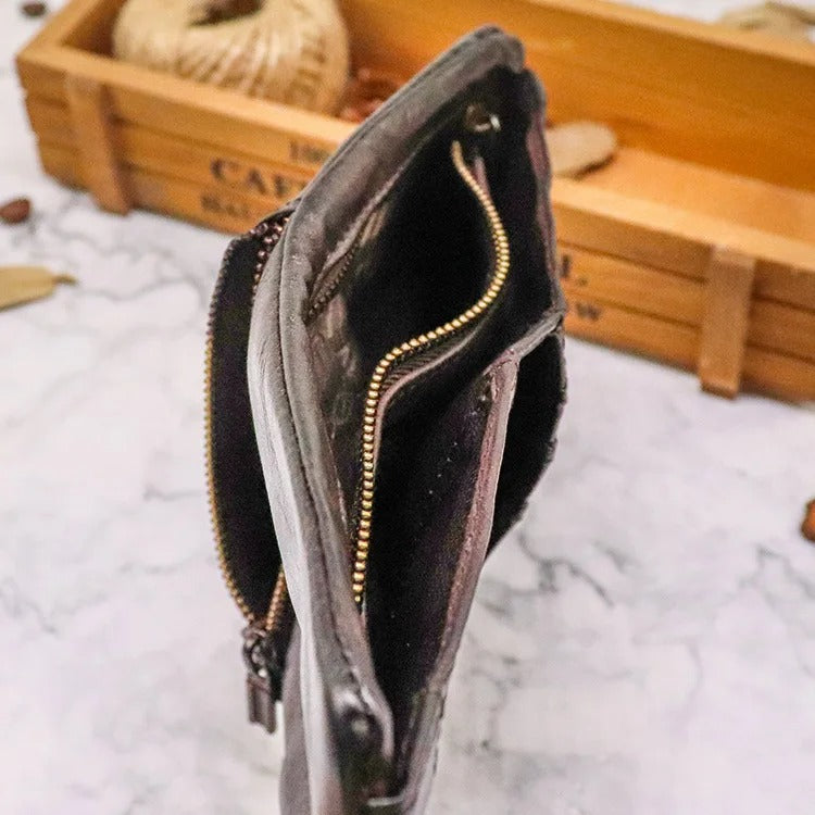 Men's Vintage Leather Wallet | Rugged Slim Bifold