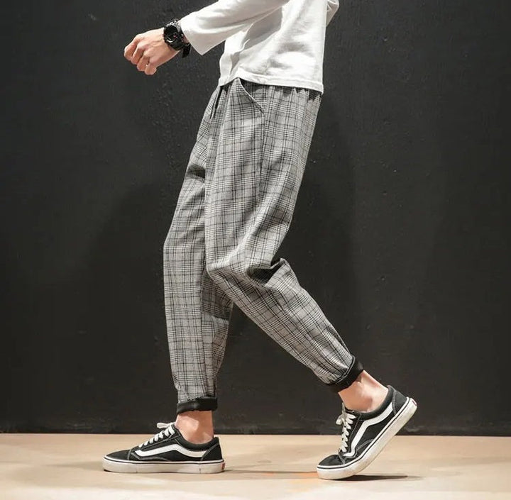 Men's Plaid Comfort Pants for Smart Casual Style