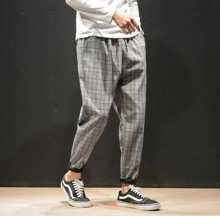 Men's Plaid Comfort Pants for Smart Casual Style