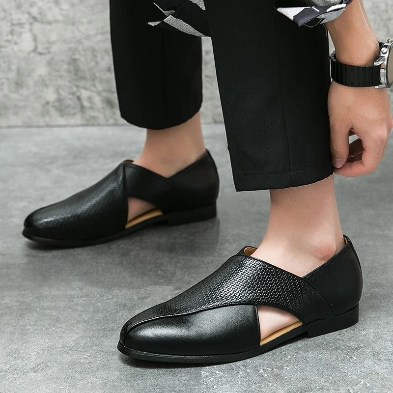 Men’s Classic Leather Penny Loafers | Slip-On Business Dress Shoes