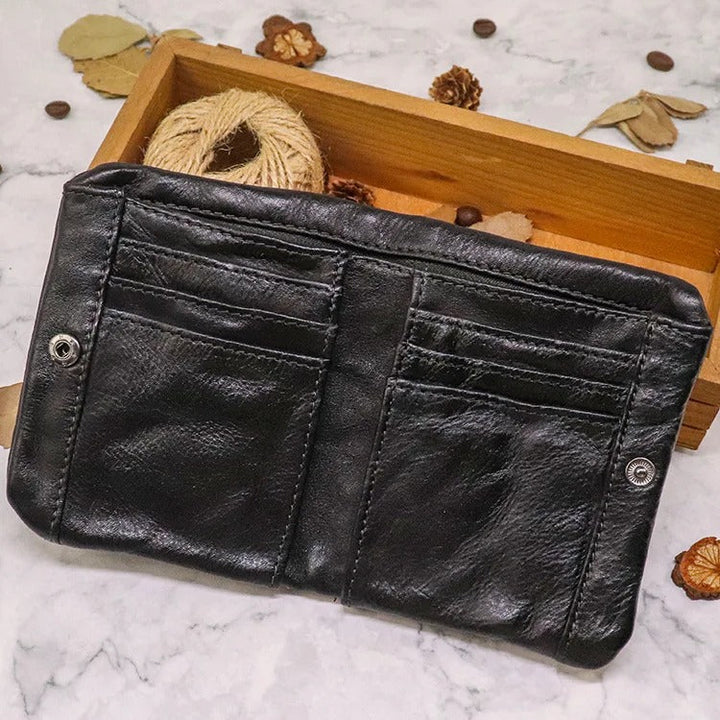 Men's Vintage Leather Wallet | Rugged Slim Bifold