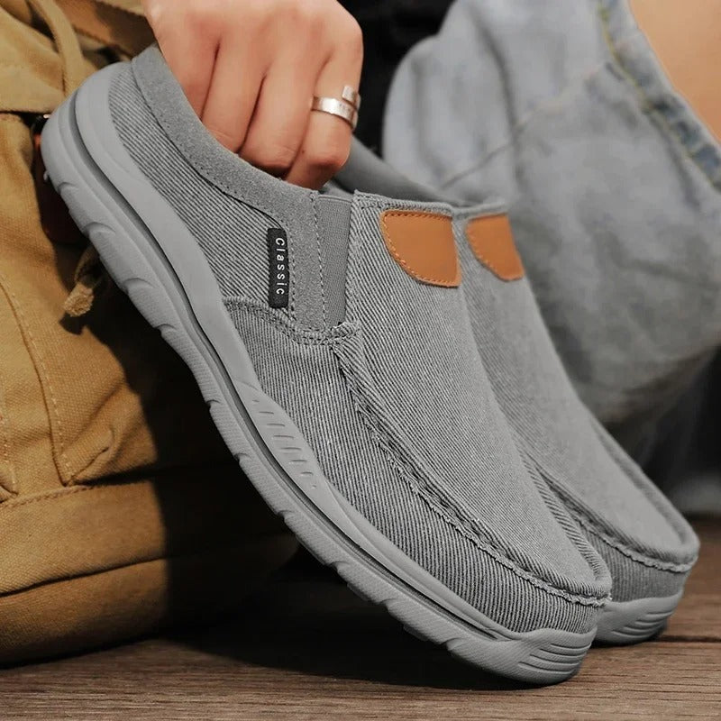Men’s Canvas Slip-On Shoes | Casual Lightweight Walking Loafers