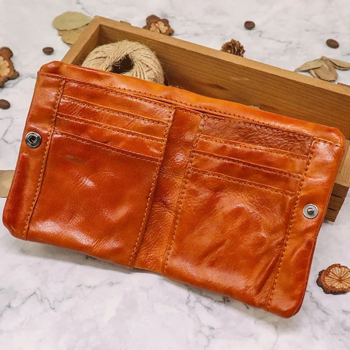 Men's Vintage Leather Wallet | Rugged Slim Bifold
