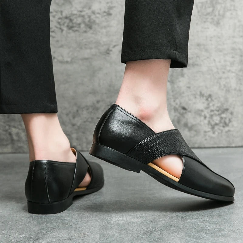Men’s Classic Leather Penny Loafers | Slip-On Business Dress Shoes