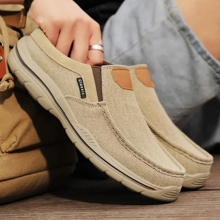 Men’s Canvas Slip-On Shoes | Casual Lightweight Walking Loafers
