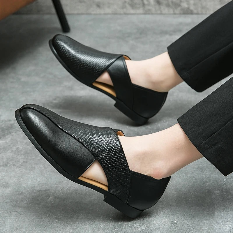 Men’s Classic Leather Penny Loafers | Slip-On Business Dress Shoes