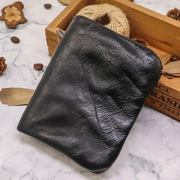 Men's Vintage Leather Wallet | Rugged Slim Bifold