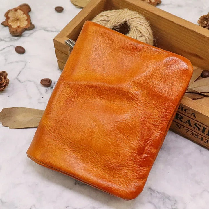 Men's Vintage Leather Wallet | Rugged Slim Bifold