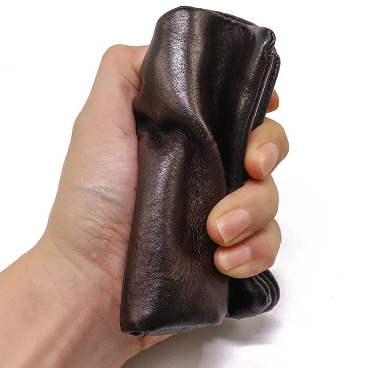 Men's Vintage Leather Wallet | Rugged Slim Bifold