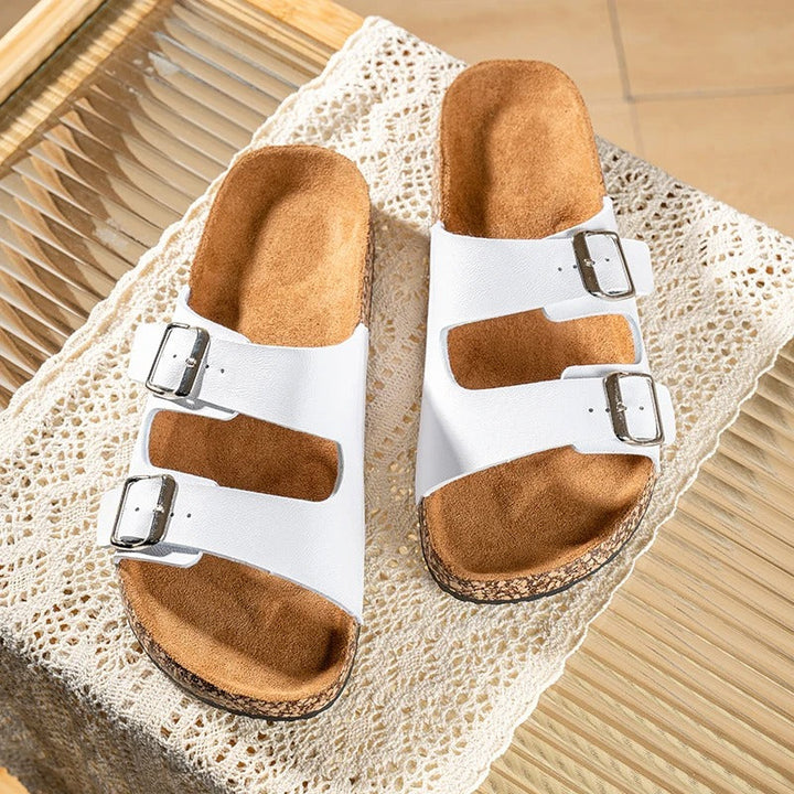 Men's Comfort Leather Slide Sandals | Non-Slip Open Toe Summer Shoes