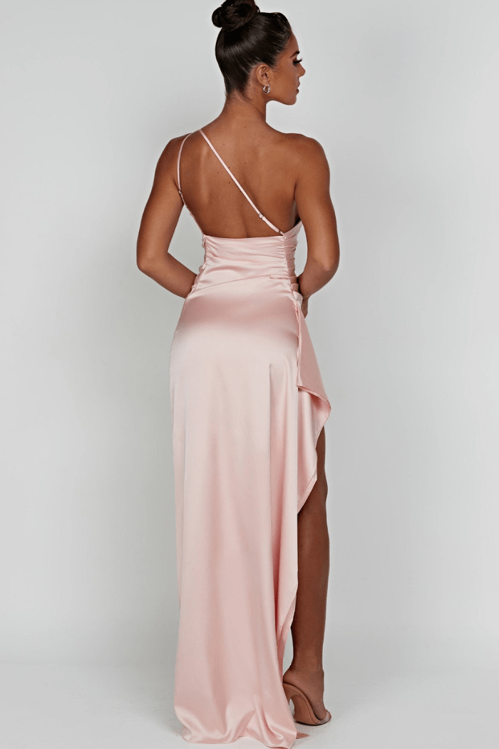 Cosina | One Shoulder Satin Maxi Wedding Guest Dress