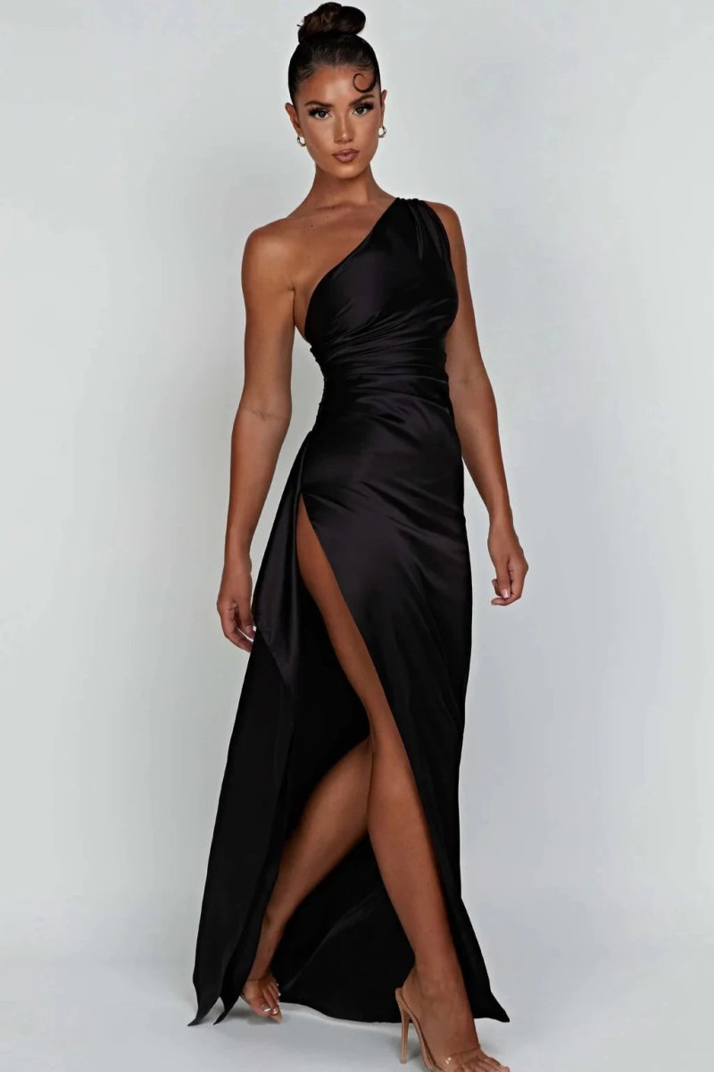 Cosina | One Shoulder Satin Maxi Wedding Guest Dress