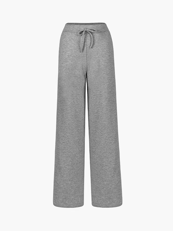 Winter Wide Leg Lounge Pants Women Baggy Knit Drawstring Trousers