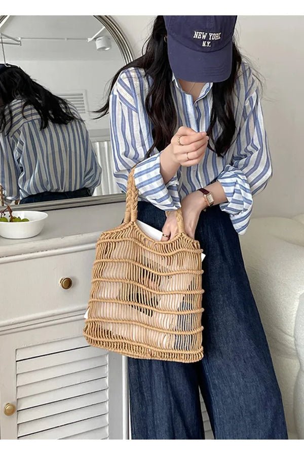 Linnea Tote Bag - PU Leather Woven Everyday Carry