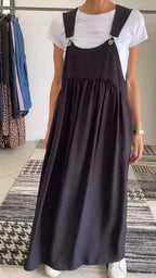 Women's Cotton & Linen Sling Dress – Fresh & Sweet Suspender Midi-HighTouch