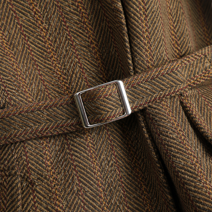 Women's Belted Jacket | Wool Blend Herringbone