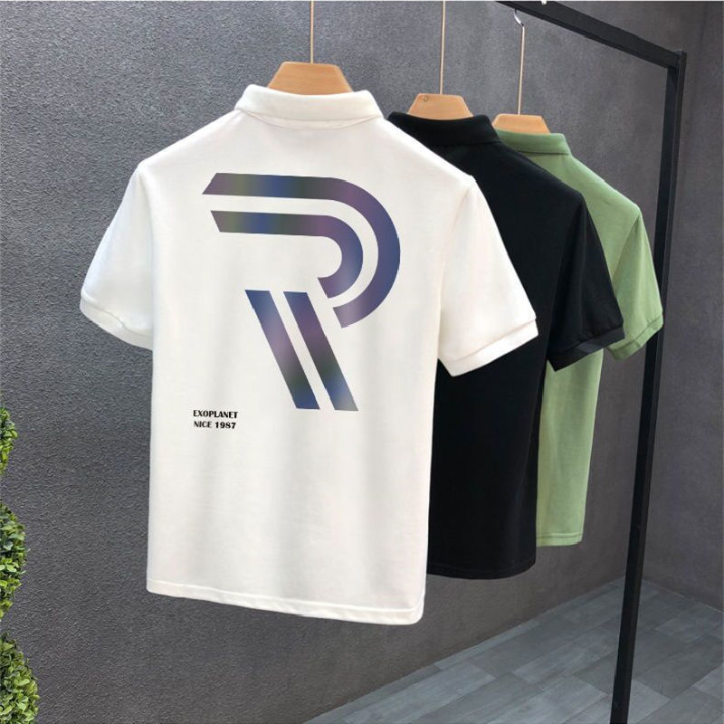 Polo Collar Short Sleeve Summer Lapels T-shirt Men-HighTouch