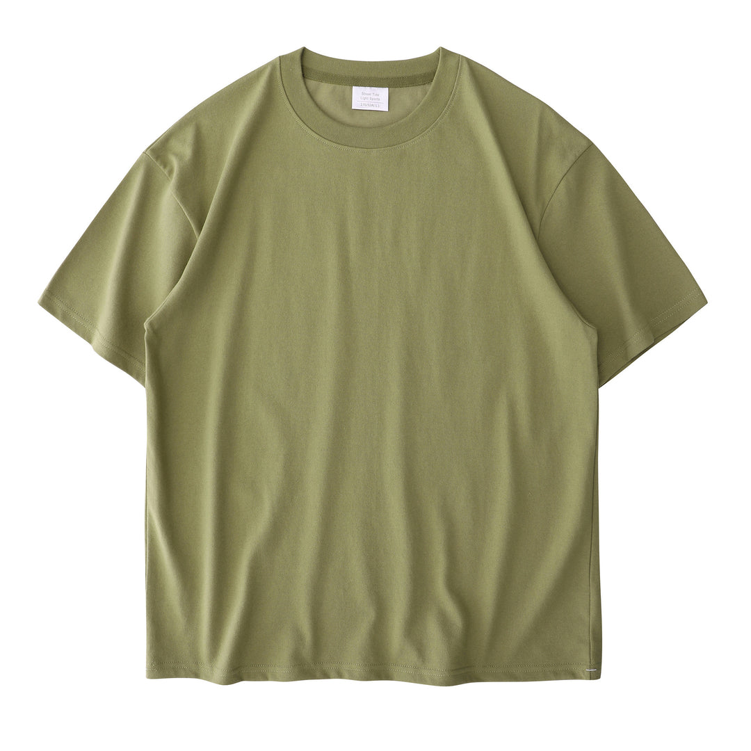 Drop-Shoulder Cotton Tee Men's Heavy T-Shirt-HighTouch