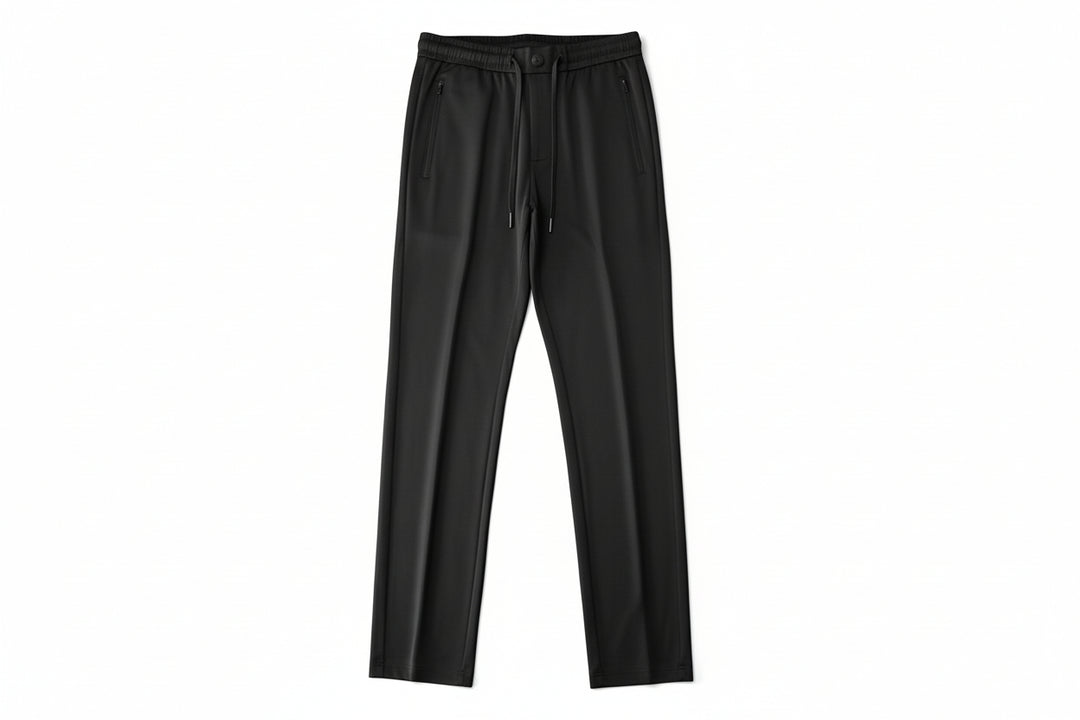 Men's High Waist Straight Leg Trousers-HighTouch