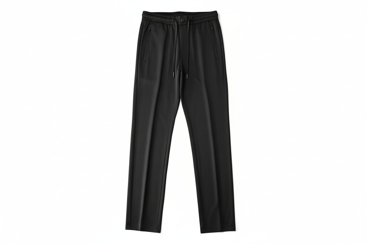 Men's High Waist Straight Leg Trousers-HighTouch