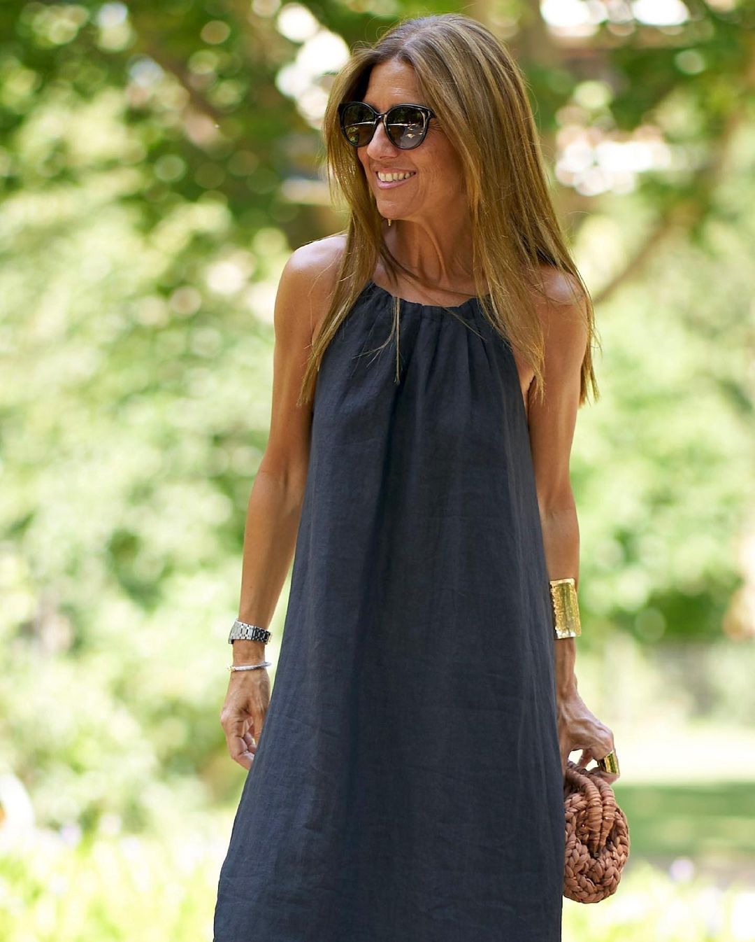 Women's Hanging Neck Dress – Soft Cotton-Polyester Casual Mini Dress-HighTouch