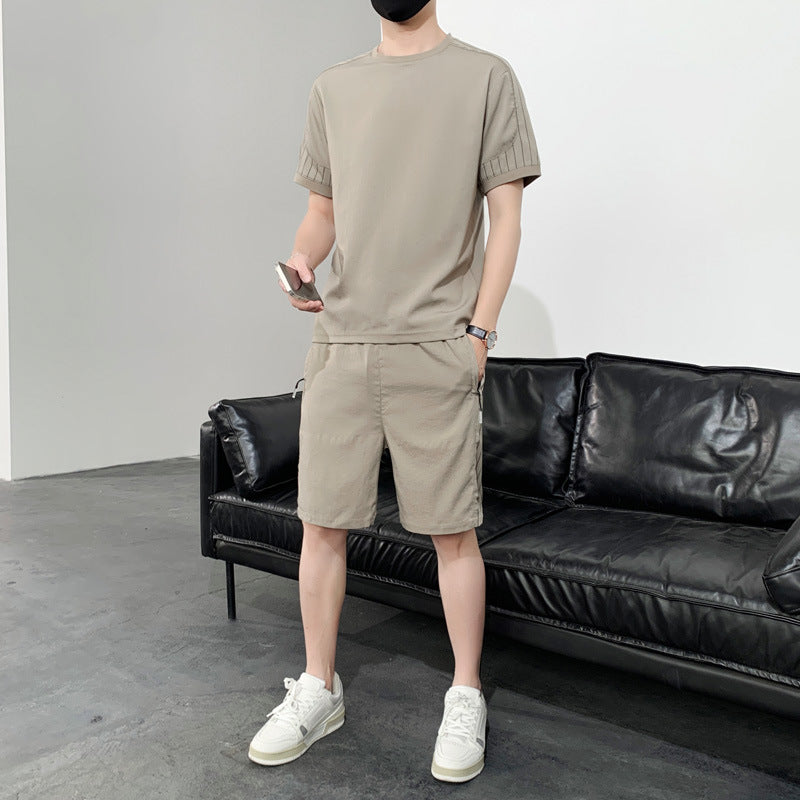 Men's Short Sleeve T-Shirt Ice Silk Sports Suit-HighTouch