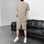 Men's Short Sleeve T-Shirt Ice Silk Sports Suit-HighTouch