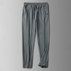 Men's Ice Silk Leggings – Casual Long Pants with Solid Color Design-HighTouch
