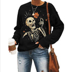 Women’s Halloween Graphic Crew Neck Sweatshirt-HighTouch
