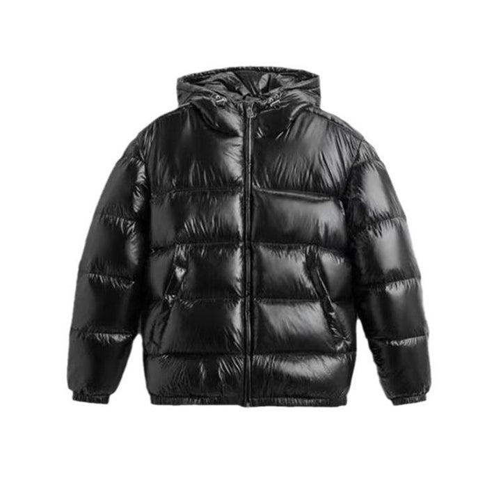 Men’s Black Hooded Cotton Jacket-HighTouch