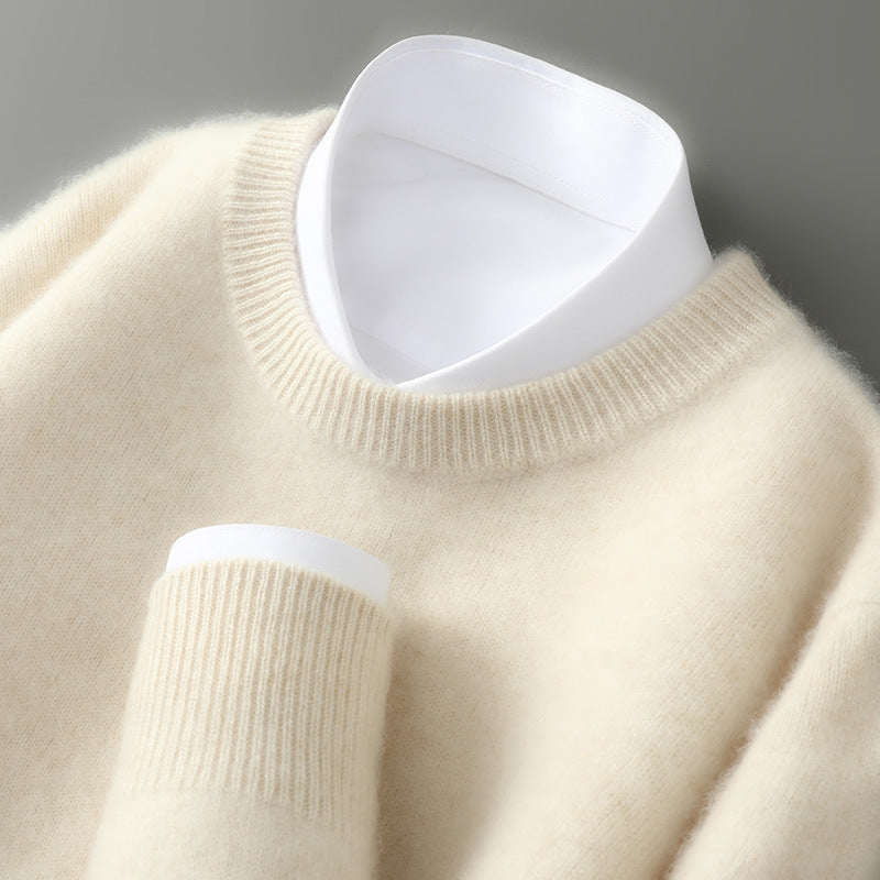 Men’s Thickened Half-High Collar Pullover – Loose Knit Sweatshirt-HighTouch