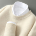 Men’s Thickened Half-High Collar Pullover – Loose Knit Sweatshirt-HighTouch