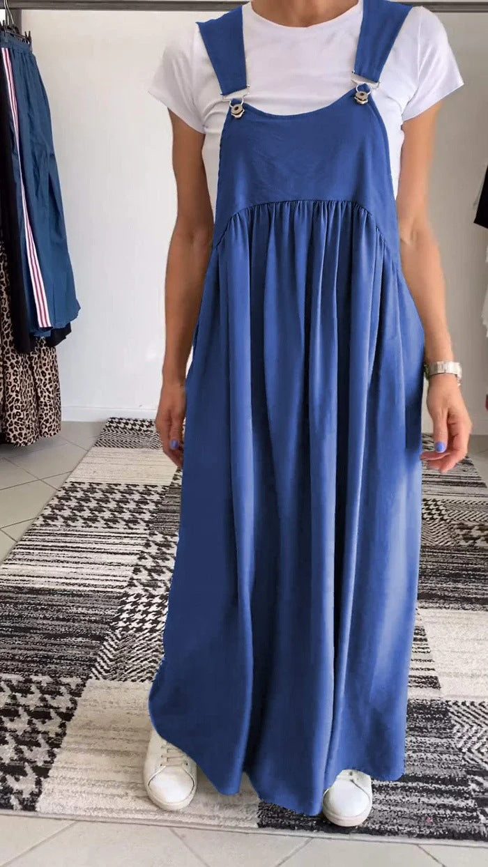 Women's Cotton & Linen Sling Dress – Fresh & Sweet Suspender Midi-HighTouch
